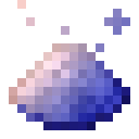 A glowing pile of purple-blue dust